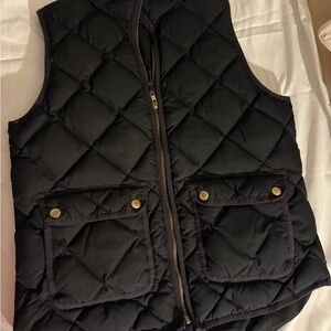 J. Crew Black Quilted Vest